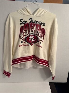 San Francisco 49ers Champion Women’s Large crop hoodie sweatshirt brand new NFL